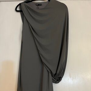 Zara Dress Charcol Gray M Above knee Stretch Fabric NWOT
